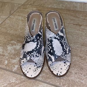 Steve Madden Criss Cross Snake Print Wedges
